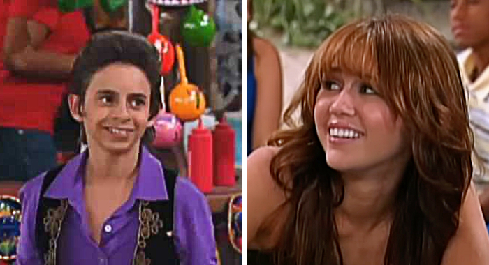 Side-by-side images of a beloved character from Hannah Montana, showing little change two decades later.
