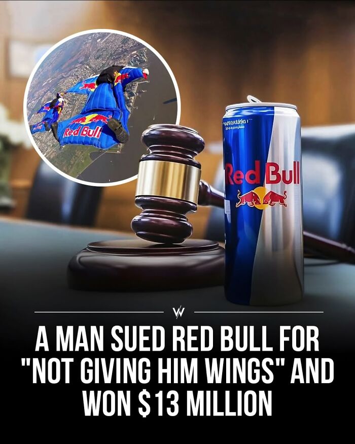 Interesting short stories about a man suing Red Bull and winning $13 million for not giving him wings.
