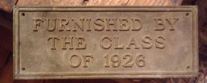 Vintage plaque marked 1926, an unexpected find in walls and hidden places in people's homes.