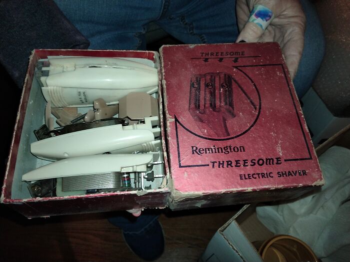 Vintage Remington electric shaver discovered among unexpected things found in walls and hidden places in homes.