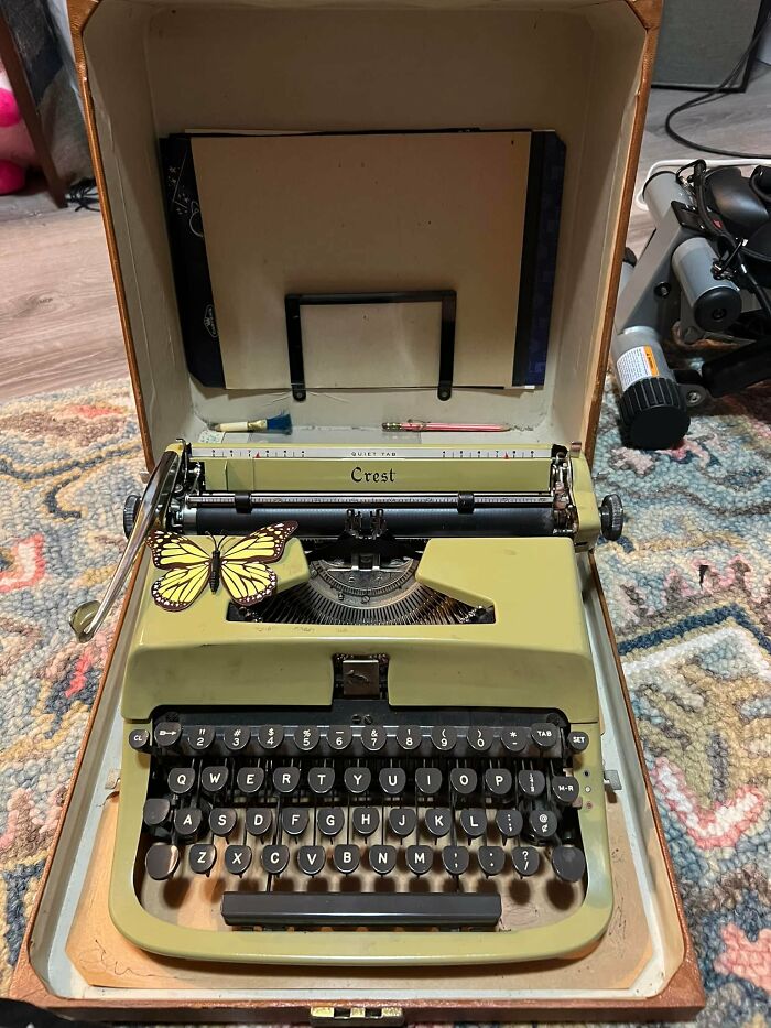 Vintage Crest typewriter discovered among unexpected things found in walls and hidden places in people’s homes.