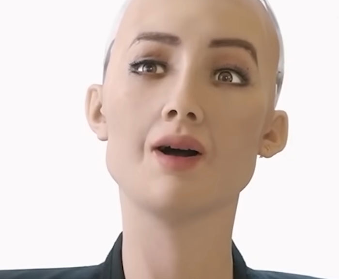 Humanoid robot with open mouth and expressive eyes, illustrating ideas to keep the brain active and healthy.