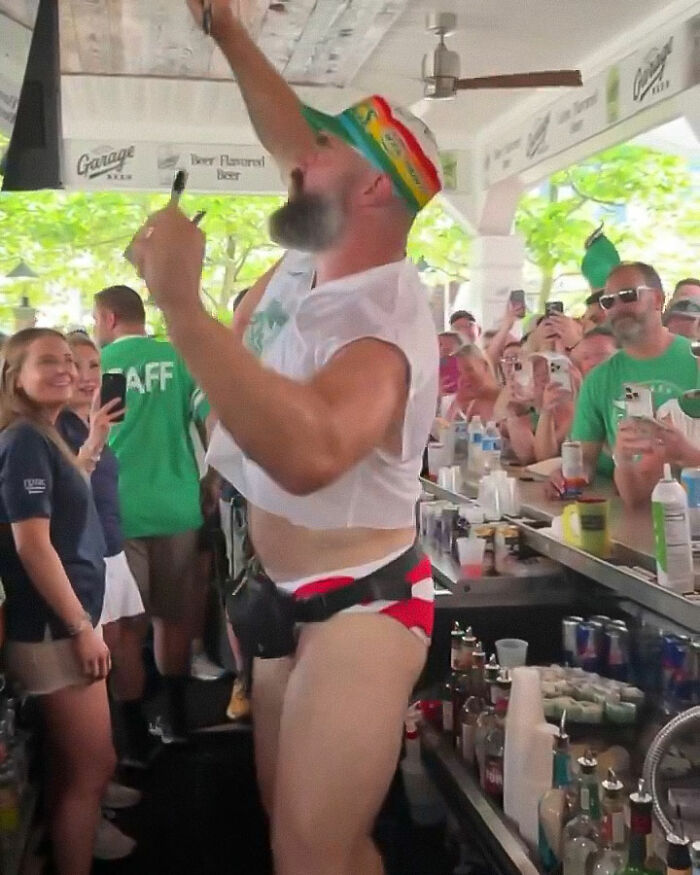 Jason Kelce's bulge visible as he strips down to undies during a lively charity event with a cheering crowd. Jason Kelce's bulge visible as he strips down to undies during a lively charity event with a cheering crowd.