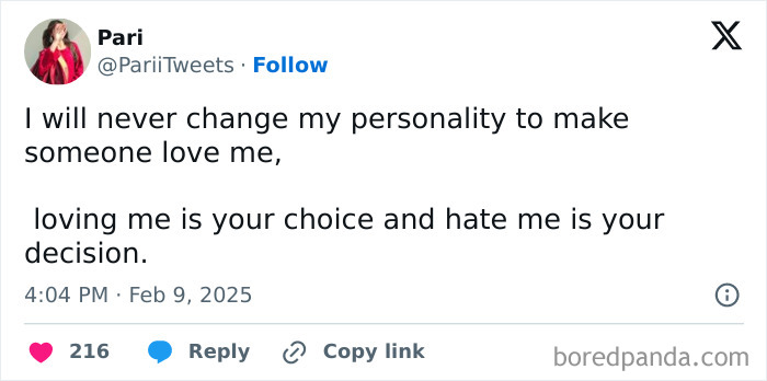 Inspirational quote about self-love and acceptance shared in cute and wholesome posts by a dedicated group of girlies.