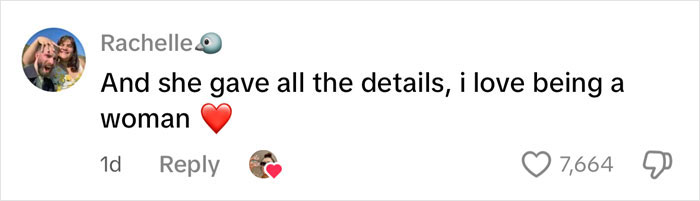 Fan comment expressing appreciation after Kylie Jenner reveals breast augmentation surgery details, with 7,664 likes.