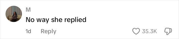 Comment saying no way she replied with 35.3K likes, related to Kylie Jenner breast augmentation surgery details discussion.