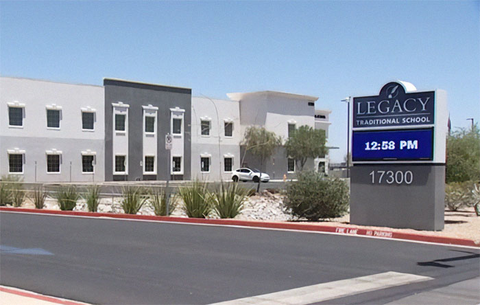 Legacy Traditional School building and sign outside with clear sky, related to 5th grade girls revenge plot in school incident. Legacy Traditional School building and sign outside with clear sky, related to 5th grade girls revenge plot in school incident.