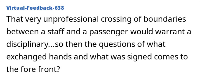 Text message discussing unprofessional crossing of boundaries between staff and passenger after Meghan Markle kids accessory claims.
