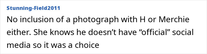 Commenter discussing Meghan Markle&rsquo;s social media focus and public reaction mentioning narcissist behavior.