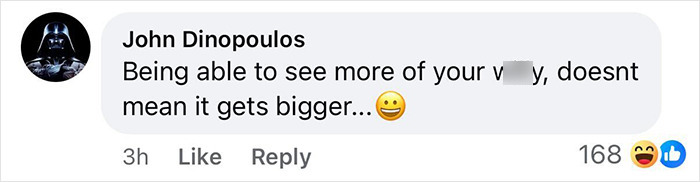 Screenshot of a social media comment discussing Ozempic and the increasing size of men's privates as a side effect.