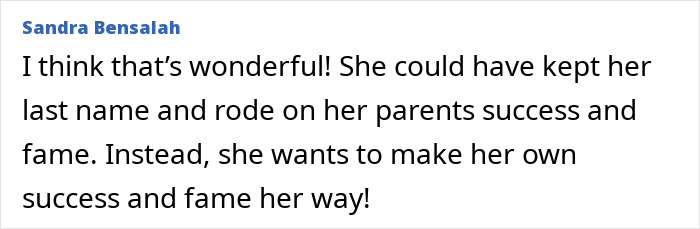 Comment praising Malia for dropping last name and making her own success, sparking mixed reactions online. Comment praising Malia for dropping last name and making her own success, sparking mixed reactions online.