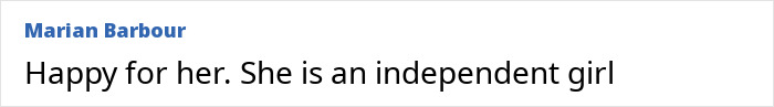 Comment reading Happy for her She is an independent girl in a social media post about Michelle Obama breaking silence on daughter Malia dropping last name Comment reading Happy for her She is an independent girl in a social media post about Michelle Obama breaking silence on daughter Malia dropping last name