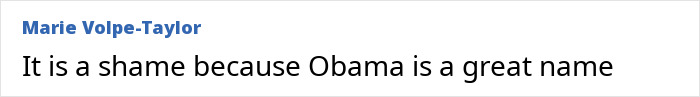 Comment text on a white background discussing Michelle Obama and the impact of dropping the last name. Comment text on a white background discussing Michelle Obama and the impact of dropping the last name.