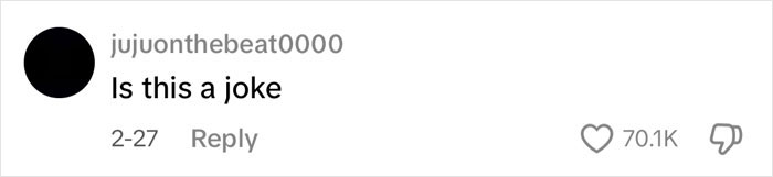 TikTok comment with black profile picture reacting humorously to Gen Z adopting the depression hairstyle trend.