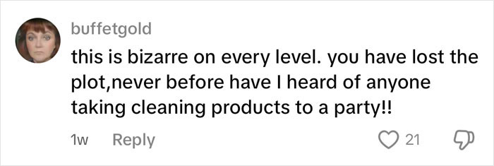 Screenshot of a social media comment criticizing a mom&rsquo;s insulting birthday gift, calling it bizarre and offensive.