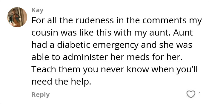Comment discussing a toddler pretending to inject weight-loss medication, highlighting concerns over traumatizing behavior.