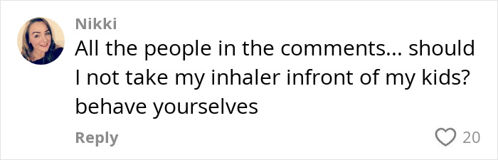 Comment from Nikki reacting to toddler pretending to inject weight-loss medication, sparking debate about parenting behavior.