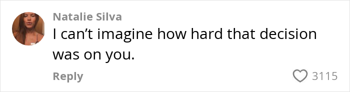 Comment discussing the difficult choice a mom made to remove her mentally ill daughter from the home, expressing empathy.