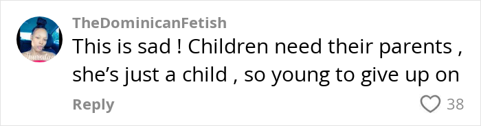 Alt text: Comment expressing sadness about a mom&rsquo;s painful choice to remove her mentally ill daughter from the home