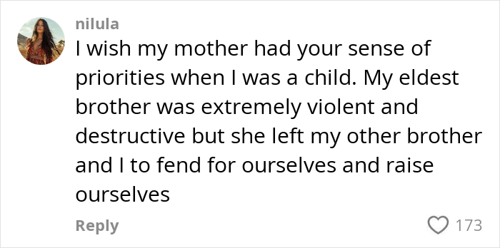 Comment expressing wish for mother&rsquo;s sense of priorities regarding mentally ill daughter removed from home for safety.