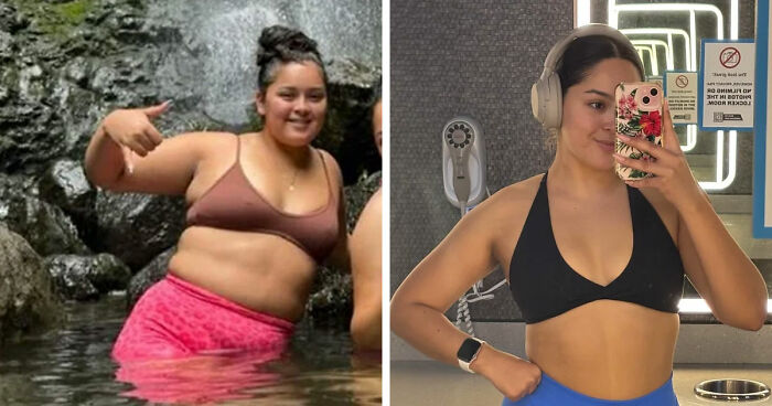 Before and after photos of major weight loss showing transformation with blood, sweat, tears, and Ozempic usage.