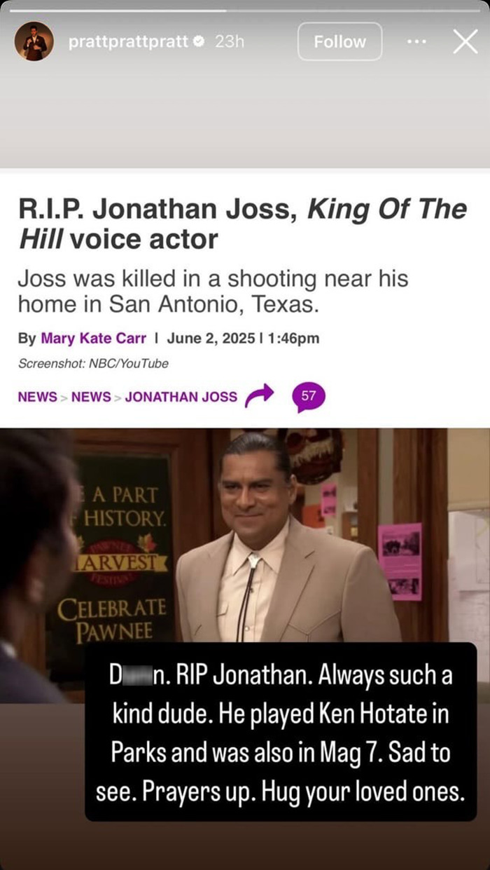 Chris Pratt sparks heated reactions with a callous tribute to Parks and Rec co-star's passing in social media post.