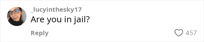 Comment on social media post saying Are you in jail by user _lucynthesky17, receiving 457 likes in a discussion about American school lunches.