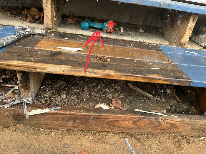 Cordless drill hidden under wooden stairs discovered among 80 things people found in their walls or other places that really confused them