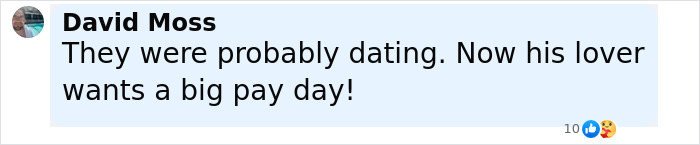 Screenshot of a social media comment discussing alleged harassment involving Tyler Perry and a male actor.