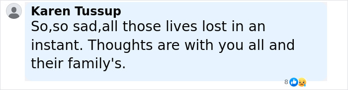 Comment expressing sorrow for the family showing sympathy after final moment captured inside Air India plane before disaster.