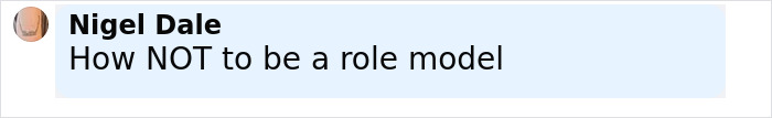 Text post by Nigel Dale saying How NOT to be a role model, related to Beyonc&eacute; roasted after cigarette stunt during show.