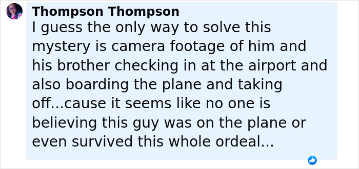 Screenshot of a social media comment discussing survivor's guilt and an Air India passenger's experience.