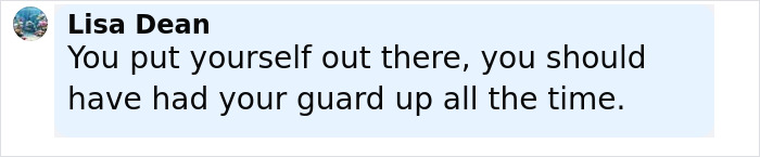 Screenshot of a social media comment by Lisa Dean discussing the woman who slept with 583 men and assault claims.