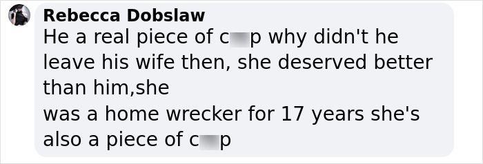 Alt text: Screenshot of a social media comment discussing a 17-year history related to Hugh Jackman's new girlfriend.