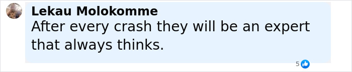 User comment by Lekau Molokomma discussing opinions of experts after tragic Air India crash incidents.