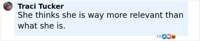 Comment from Traci Tucker criticizing Madonna, highlighting controversy during Hamilton performance and disrespectful behavior concerns.