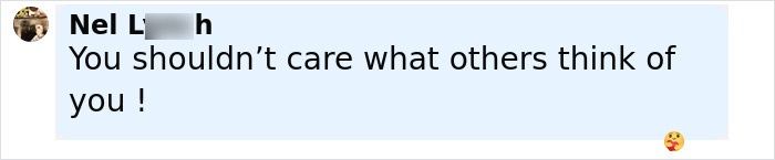 Screenshot of a social media comment about not caring what others think, related to 90s star fashion icon harsh comments.