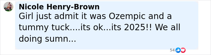 Screenshot of a social media comment discussing Lizzo and the rumored Ozempic use related to her weight-loss method.