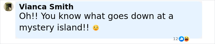 Comment from Vianca Smith expressing excitement about events at a mystery island related to Jeff Bezos and Lauren Sánchez wedding rules. Comment from Vianca Smith expressing excitement about events at a mystery island related to Jeff Bezos and Lauren Sánchez wedding rules.