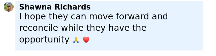 Comment expressing hope for reconciliation between King Charles and Prince Harry amid a Father's Day message.