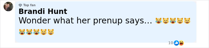 Comment by Brandi Hunt expressing curiosity about a prenuptial agreement related to Jeff Bezos' lavish wedding details. Comment by Brandi Hunt expressing curiosity about a prenuptial agreement related to Jeff Bezos' lavish wedding details.