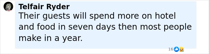 Comment about lavish wedding spending sparking mass fury after details of Jeff Bezos and Lauren Sanchez's event are released. Comment about lavish wedding spending sparking mass fury after details of Jeff Bezos and Lauren Sanchez's event are released.