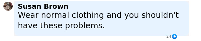 Comment by Susan Brown advising to wear normal clothing to avoid wardrobe malfunctions at Leonardo DiCaprio's girlfriend event. Comment by Susan Brown advising to wear normal clothing to avoid wardrobe malfunctions at Leonardo DiCaprio's girlfriend event.