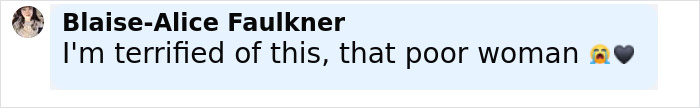 Comment from Blaise-Alice Faulkner expressing fear and sympathy for a single mom with early-onset Alzheimer's.
