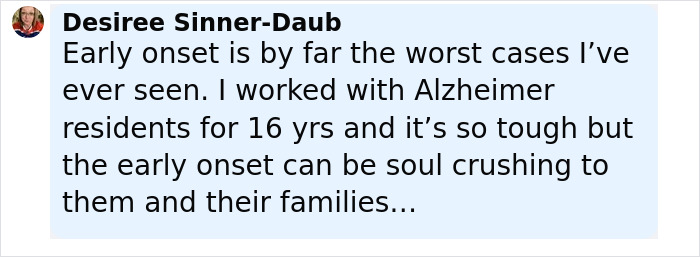 Single mom with early-onset Alzheimer's shares emotional struggles and impact on her family and life decisions.