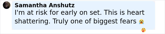 Comment from a single mom expressing fear about being at risk for early-onset Alzheimer's disease and its emotional impact.