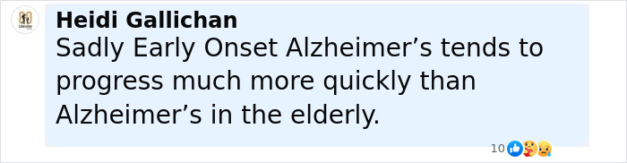 Heidi Gallichan commenting on the rapid progression of early onset Alzheimer's affecting a single mom&rsquo;s life and choices.