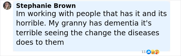 Stephanie Brown commenting on the challenges faced by single moms with early-onset Alzheimer's and dementia in caregiving.