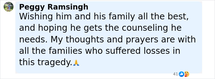 Comment expressing condolences for Air India crash survivor and families, offering prayers and hopes for counseling support.