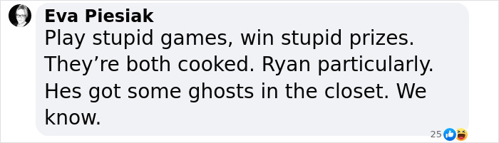 Screenshot of a social media comment mocking Blake Lively amid her lawsuit developments with Justin Baldoni.